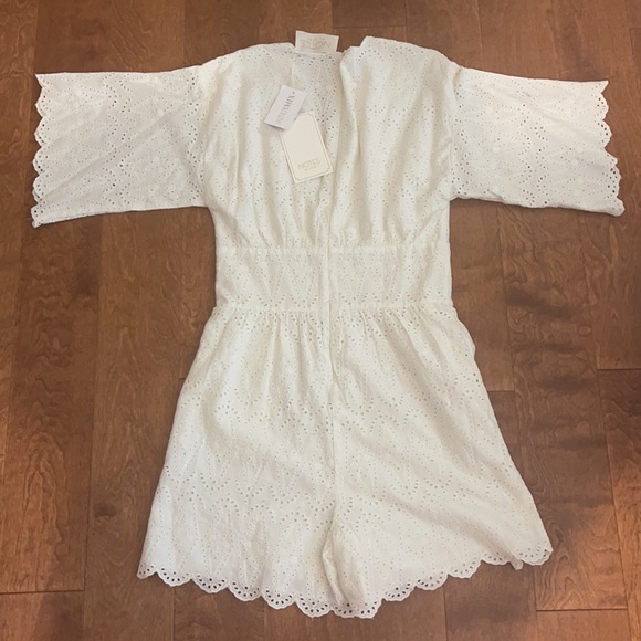 Notes du Nord cotton eyelet Omia Playsuit pearl Boho - Picture 6 of 6